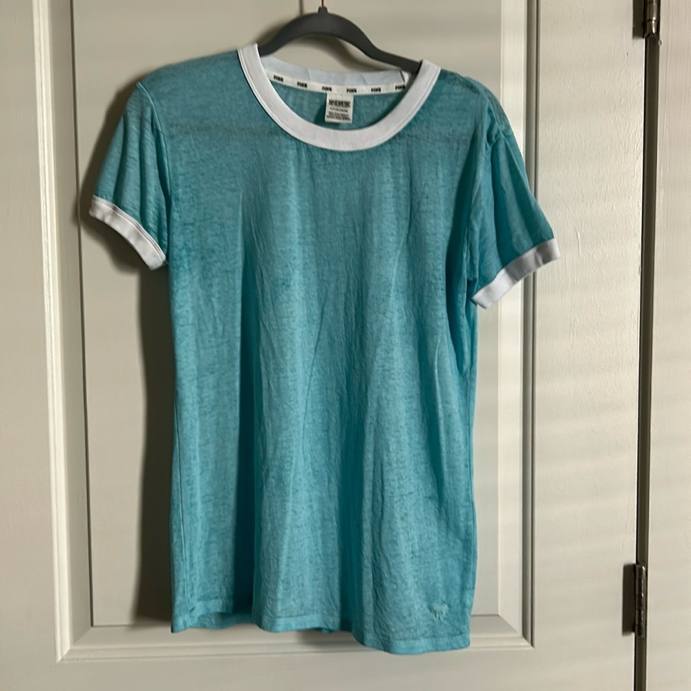 PINK Sleepwear t-shirt in Light Blue with White detailing